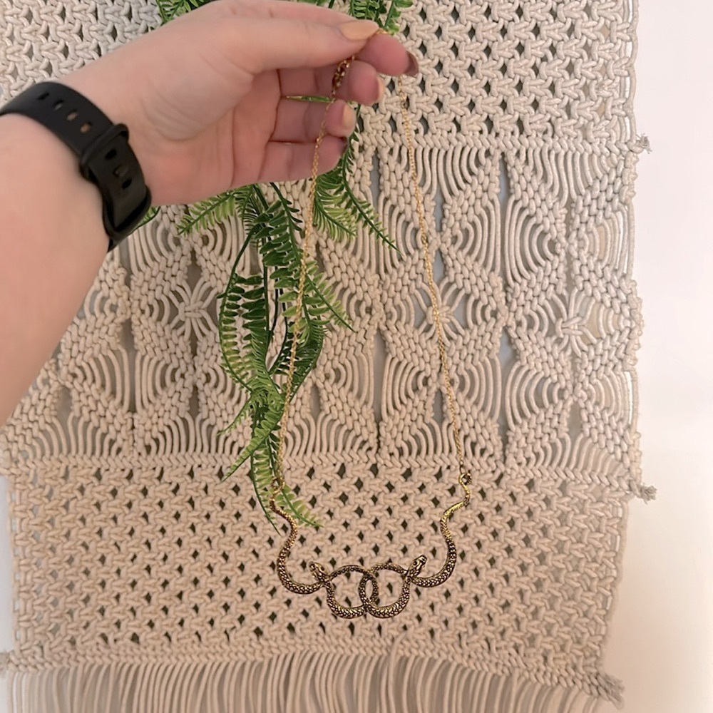 🐍 Spencer’s Tangled Snakes Gold Bib Necklace
